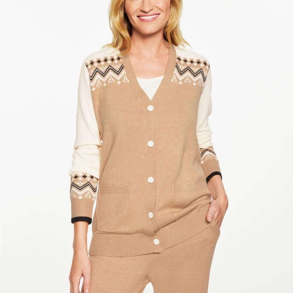 Talbots V-NECK CARDIGAN - NORDIC FAIR ISLE